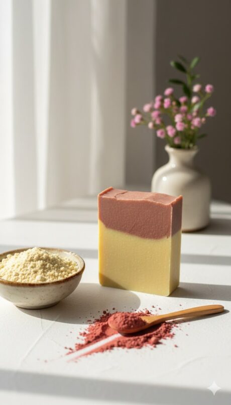 Besan Pink Clay soap 1